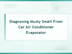 Diagnosing Musty Smell From Car Air Conditioner Evaporator